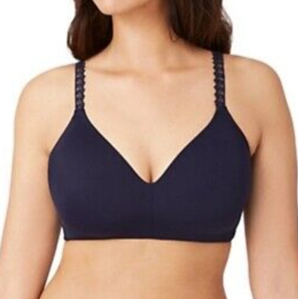 Wacoal Level Up Chantilly Lace Wire Free Bra sz40C Navy  Bin8